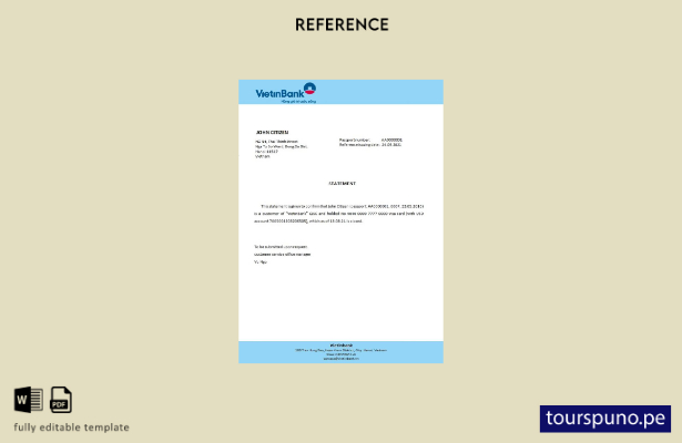 lista para imprimir plantilla de referencia de cierre de Vietnam Vietinbank